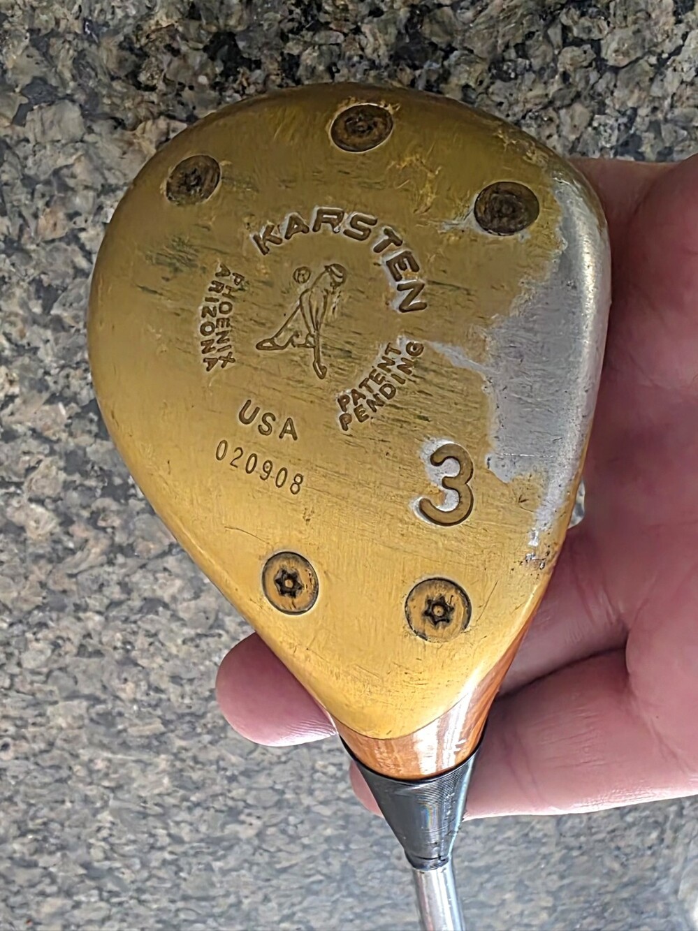 Ping Zing Karsten Rare Vintage Blonde 3 Wood Right Hand USA Made KT-M steel Shaf